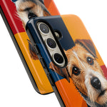 Dapper Terrier Portrait Tough Phone Case - Color Block Art