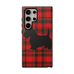 Scottish Terrier Silhouette Plaid Art Tough Phone Case