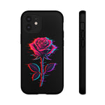 Glitch Rose Neon Phone Case Vaporwave Tough Cover