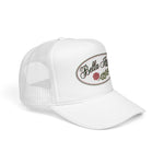 Bella Italia Hat Vintage Cursive Cap – Rose Olive Badge – Italian Diaspora Pride Gift Baseball Hat