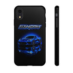 Blue Stingray Sports Car phone case | Neon C8 phone case