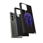 Glitch Sad Face Phone Case, Anime Melt Static Tough Cover