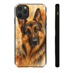German Shepherd Loyal Watercolor Portrait Art Tough Phone Case