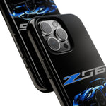 Blue C7 Z06 Sports Car Tough Phone Case Track Style Cover Gift
