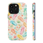 Watercolor Flip Flops pattern Tough Case | Beach Shells Phone Cover