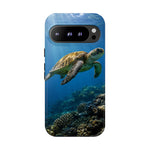 Sea Turtle Reef Phone Case, Coral Ocean Dappled Sunlight Tough Cover