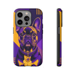 French Bulldog Pop-Art Portrait Tough Phone Case - Purple Gold