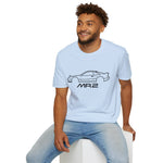 1991 MR2 SW20 Black Outline Silhouette Emblem Classic Car T-Shirt Fan Gift
