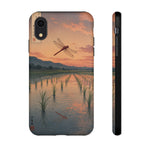Red Dragonfly Rice Paddy Sunset Phone Case Tough Case
