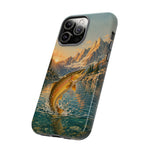 Leaping Golden Trout Lake Scene phone case | Tough Cover