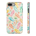 Watercolor Flip Flops pattern Tough Case | Beach Shells Phone Cover