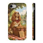 Cocker Spaniel Picnic Scene phone case | vintage dog art