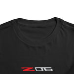 Corvette Z06 Silver Front Graphic Toddler T-Shirt Muscle Car Kids Tee