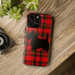 Scottish Terrier Silhouette Plaid Art Tough Phone Case