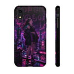 Anime Girl Neon City Tough Phone Case Cover Gift