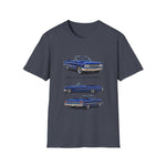 Blue 1963 Galaxie Convertible Illustration T-Shirt | Classic Car Art Tee