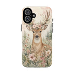 Deer Floral Antler Crown Art Tough Phone Case
