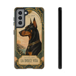 Doberman Art Deco 'La Dolce Vita' Phone Case | Vintage Dog Design