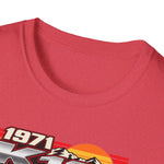 1971 Chevy K10 Cheyenne Pickup T-Shirt | vintage sunset truck stack