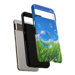 Bubbles Over Grass phone case | Tough Cover