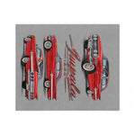 1960 Red Impala Illustration Velveteen Blanket | Classic Car Throw