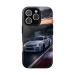 Skyline GT-R R34 White Nurburgring Speed Art Tough Phone Case