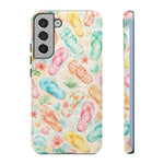 Watercolor Flip Flops pattern Tough Case | Beach Shells Phone Cover