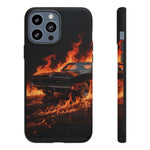 Black Charger Classic Muscle Flames Tough Phone Case Cover Gift