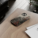 Autumn Temple Steps phone case | Japanese watercolor landscape cover
