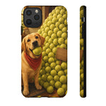 Golden Retriever with Tennis Ball phone case | Cute Dog Art, Tennis Ball Pile