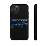 Blue C7 Z06 Sports Car Tough Phone Case Track Style Cover Gift