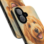 Goldendoodle Fluffy Curls Portrait Art Tough Phone Case