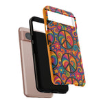Peace Love Rainbow Spiral Art Tough Phone Case