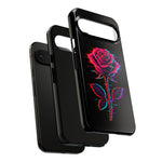 Glitch Rose Neon Phone Case Vaporwave Tough Cover