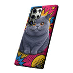 British Shorthair Round Pop Art Tough Phone Case