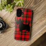 Scottish Terrier Silhouette Plaid Art Tough Phone Case