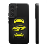 C7 Z06 Phone Case Featuring Yellow Chevy Supercar Artwork