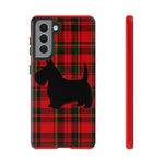 Scottish Terrier Silhouette Plaid Art Tough Phone Case