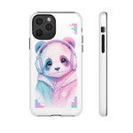 Pastel Panda Phone Case, Glitch Color Block Cover