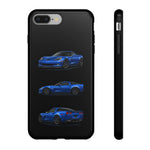 Blue C6 Z06 Phone Case, Three-View Vector Cover, Gift