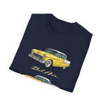 Yellow 1955 Chevy Bel Air T-Shirt | Vintage Classic Car Trio Illustration