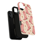 Pink Cowboy Boots phone case | Western pattern | Pastel stars