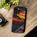Orange C8 Z06 Flat Plane V8 Speed Art Tough Phone Case
