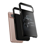 Black 1957 Chevy Bel Air Chrome Front Tough Phone Case for Classic Car Fans