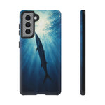 Barracuda Silhouette Phone Case, Sunlit Marine Art Tough Cover
