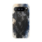 Black Lab Watercolor Art Tough Phone Case - Dog Portrait