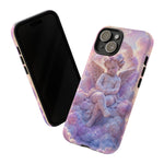 Cherub Cloud Throne Phone Case, Pastel Marble 3D Render Cover