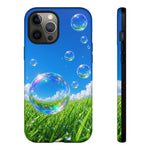 Bubbles Over Grass phone case | Tough Cover