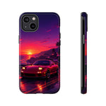FD RX-7 Retro Sunset Sports Car Tough Case | Neon Vaporwave Beach Drive