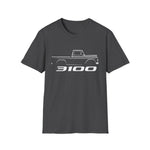 1957 3100 Pickup Outline Silhouette Classic Truck T-Shirt Line Art Emblem Chevy Fan Gift